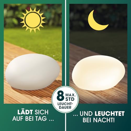 EASYmaxx Lot de 2 Lampes Solaires LED à Changement de Couleur – Éclairage Décoratif extérieur/intérieur avec Capteur Lum