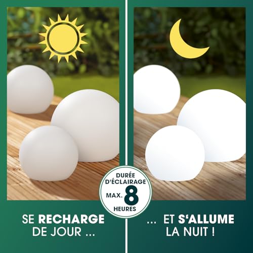 EASYmaxx Lampe solaire LED - Lampe de jardin décorative - Effets lumineux dynamiques pour extérieur et intérieur
