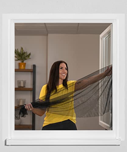 Schellenberg 20409 Moustiquaire fenêtre recyclable dimensions souhaitées, ruban auto-aggripant, 150 x 180 cm Anthracite